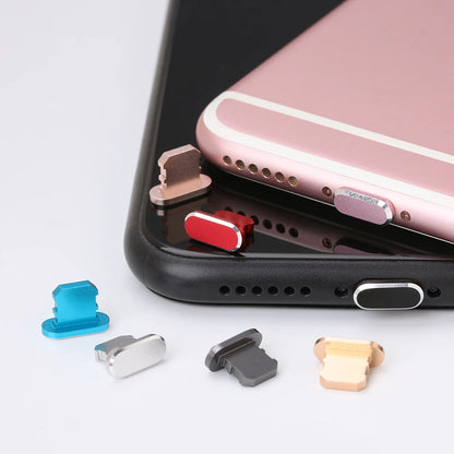 1PC porta di ricarica in metallo tappo antipolvere per iPhone15 14 13 12 11 X XR Max 8 7 Plus accessorio per telefono coperchio del cappuccio della spina di ricarica