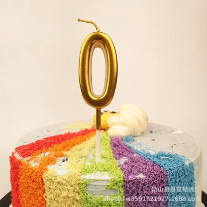 1 pz buon compleanno numero torta candele 0 1 2 3 4 5 6 7 8 9 Cake Topper oro nastro nero compleanno candela festa regalo casa Docer
