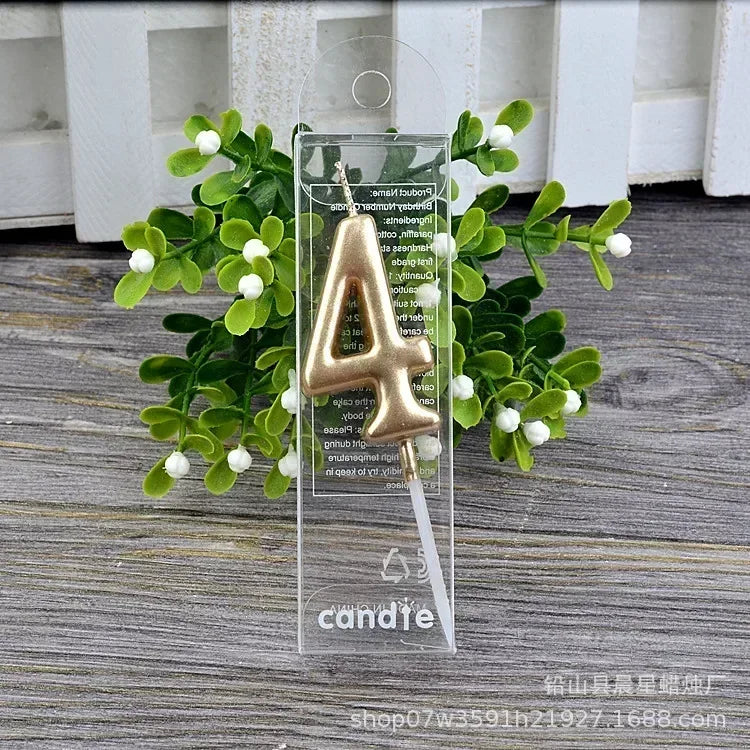 1 pz buon compleanno numero torta candele 0 1 2 3 4 5 6 7 8 9 Cake Topper oro nastro nero compleanno candela festa regalo casa Docer