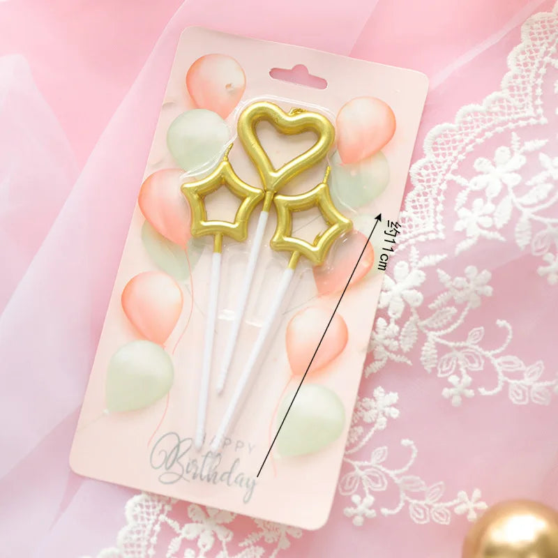 Star Heart Girl Bambini Compleanno Candela scintillante Decorazione torta romantica Nuove candele aromatiche decorative per la casa