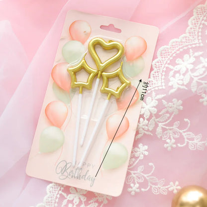 Star Heart Girl Bambini Compleanno Candela scintillante Decorazione torta romantica Nuove candele aromatiche decorative per la casa