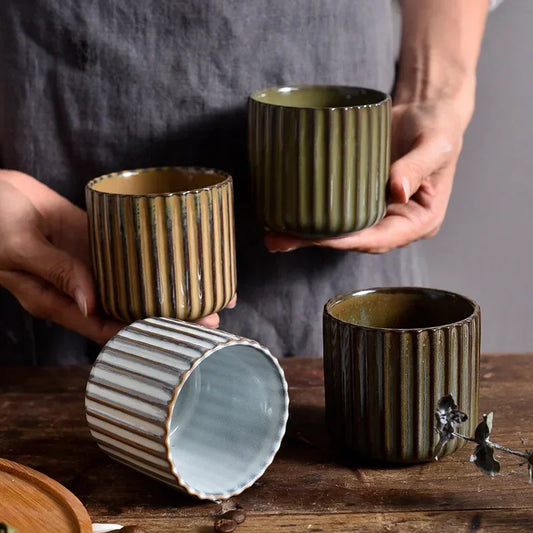 Tazza da tè in ceramica retrò in stile giapponese tazze da tè in porcellana tazze da caffè tazza da vino tazza da acqua tazza da tè pomeridiano per la casa