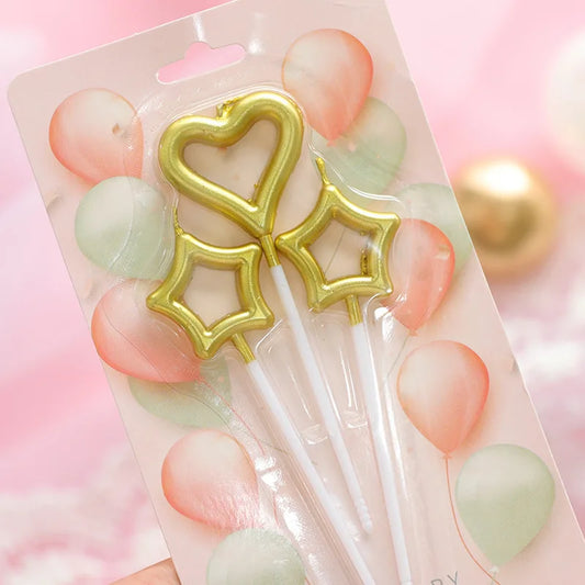 Star Heart Girl Bambini Compleanno Candela scintillante Decorazione torta romantica Nuove candele aromatiche decorative per la casa