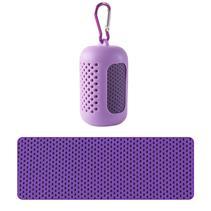 Asciugamano freddo circolare portatile avvolto in silicone Asciugamano rinfrescante Asciugamani in fibra di poliestere ad asciugatura rapida Accessori da spiaggia Sport Fitness
