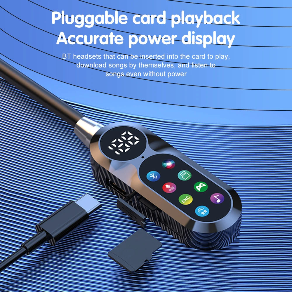 Auricolari 5.4 con archetto da collo wireless con schermo a colori da 8 GB con microfono magneticoSports Riduzione del rumore Cuffie sportive per streaming live