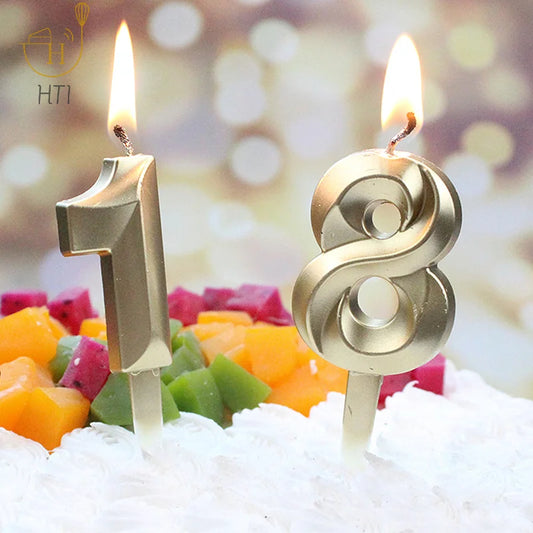 Numero di candela digitale in oro candela per torta di carta di compleanno per bambini festa di compleanno torta nuziale candela bomboniera decorazione per torta numero candele