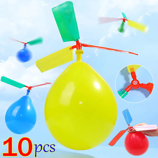 1-10 pezzi elica palloncino elicottero giocattoli palloncino fai da te per bambini con fischietto palloncino volante all'aperto decorazione festa di compleanno