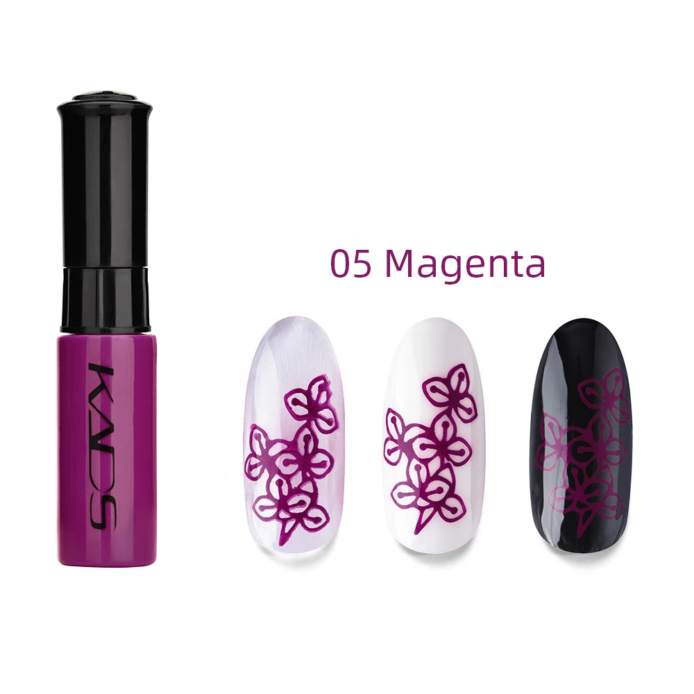KADS 1pc Nail Art Stamping Polish bianco nero colorato Stamp Plate stampa vernice penna vernici per Manicure Template Lacker