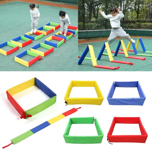 Divertimento per bambini Giochi all'aperto Telaio per saltare Fori per trapano Giocattoli Integrazione sensoriale Addestramento Scuola materna Puntelli sportivi per bambini Giocattoli multipli