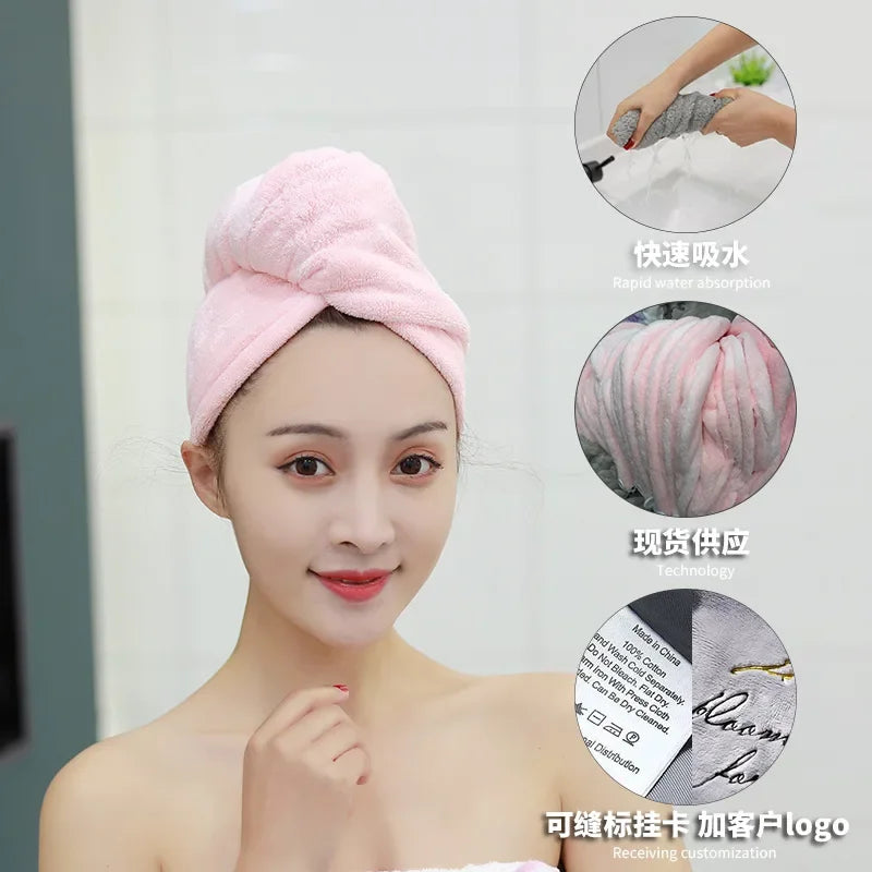 Donne Magic Microfibra Asciugatura rapida Asciugamano per capelli Cappello Asciugamano Bagno Avvolgere il bagno Cappello Quick Cap Turbante Asciutto Toallas Bagno Doccia