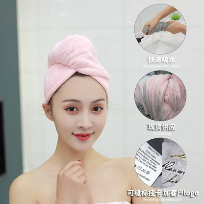 Donne Magic Microfibra Asciugatura rapida Asciugamano per capelli Cappello Asciugamano Bagno Avvolgere il bagno Cappello Quick Cap Turbante Asciutto Toallas Bagno Doccia
