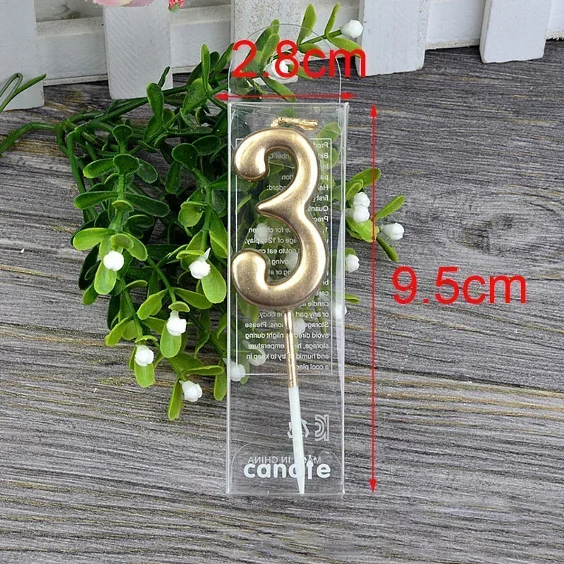 1 pz buon compleanno numero torta candele 0 1 2 3 4 5 6 7 8 9 Cake Topper oro nastro nero compleanno candela festa regalo casa Docer