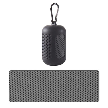 Asciugamano freddo circolare portatile avvolto in silicone Asciugamano rinfrescante Asciugamani in fibra di poliestere ad asciugatura rapida Accessori da spiaggia Sport Fitness