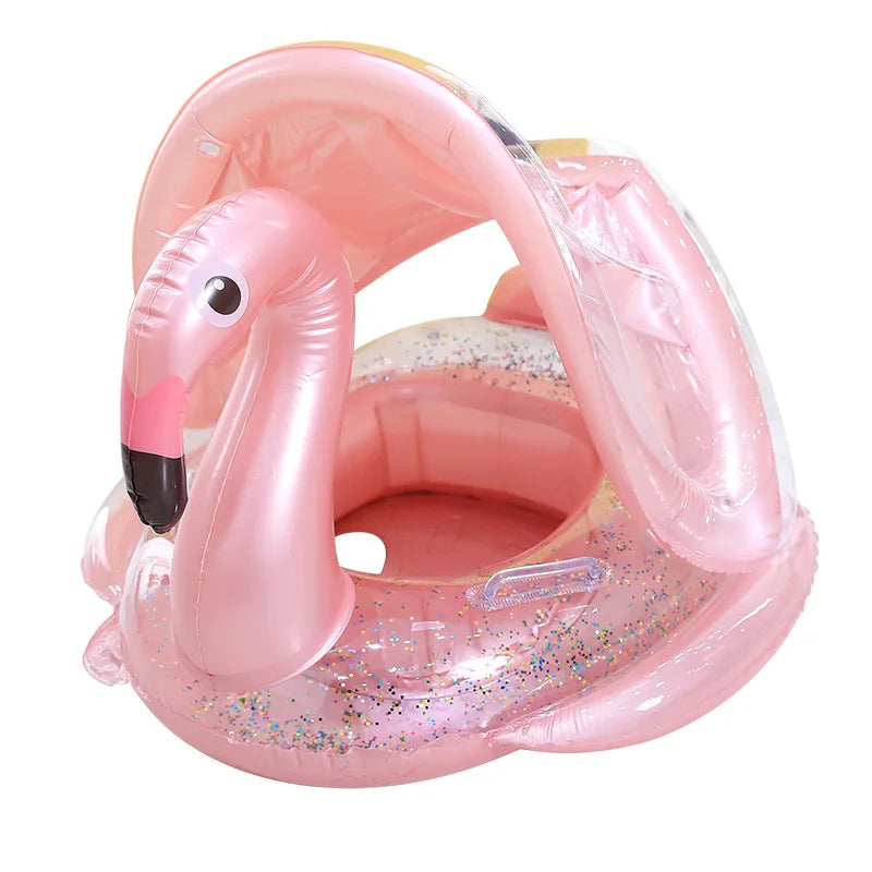 Rooxin Flamingo Nuoto Cerchio Bambino Infantile Galleggiante Piscina Anello di Nuoto Con Parasole Sedile Galleggiante Estate Spiaggia Piscina Festa Giocattoli