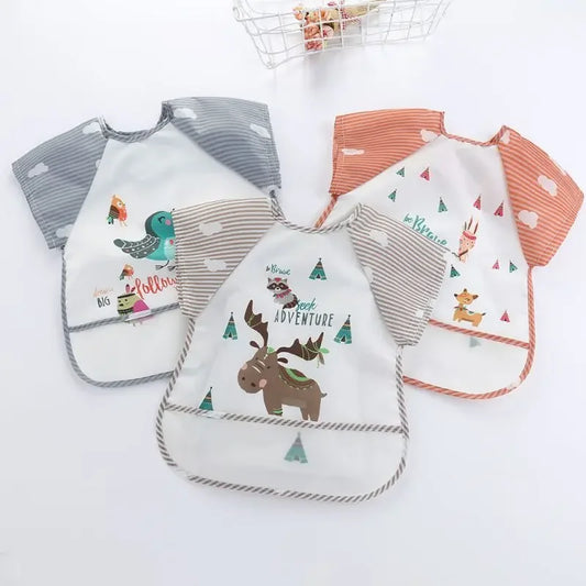 0-3Y Ragazzi Ragazze Burp Vestiti Impermeabile Mangiare Grembiule Infantile Del Bambino Del Bambino Del Fumetto Senza Maniche Arte Grembiule Animale Morbido Bavaglino