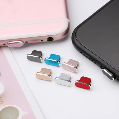 1PC porta di ricarica in metallo tappo antipolvere per iPhone15 14 13 12 11 X XR Max 8 7 Plus accessorio per telefono coperchio del cappuccio della spina di ricarica