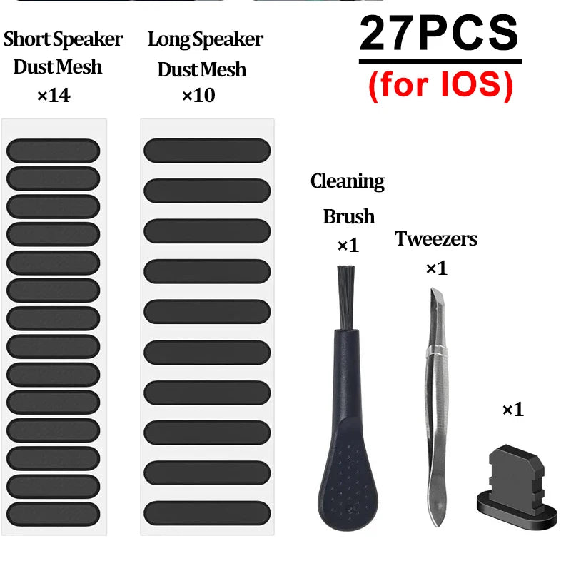 1/27PCS Universale Del Telefono Mobile Altoparlante Antipolvere Netto Adesivo Porta di Ricarica In Metallo Dustplug Per iPhone Samsung Xiaomi IOS Tipo C