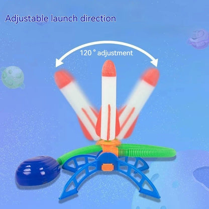 Kid Air Rocket Pompa a pedale Lanciatore Aria esterna pressata Stomp Soaring Rocket Giocattoli Gioco per bambini Set Salto Giochi sportivi Giocattolo per bambini