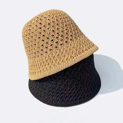 Cappello da pescatore Cappello lavorato a maglia cavo primavera estate Cappello da sole tinta unita Cappellino da pescatore Berretto da spiaggia pieghevole casual