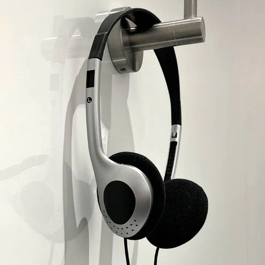 Cuffie Personalità Auricolare retrò Nero Stile moda Auricolare Sopra l'orecchio Auricolari 3,5 mm Cuffie trasparenti Puntelli per foto Personalità