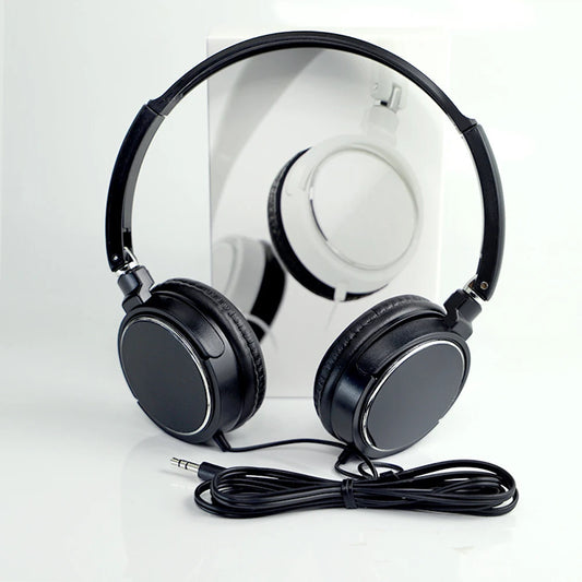 Cuffie universali sopra l'orecchio Auricolari cablati pieghevoli Suono stereo HiFi Cuffie portatili Cuffie da 3,5 mm Suono stereo HiFi