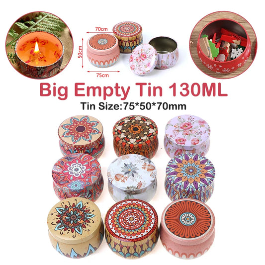 1 scatola candele profumate classiche con barattolo di candele scatola di latta Vintage fiori secchi candela profumata decorazione della casa regalo di nozze
