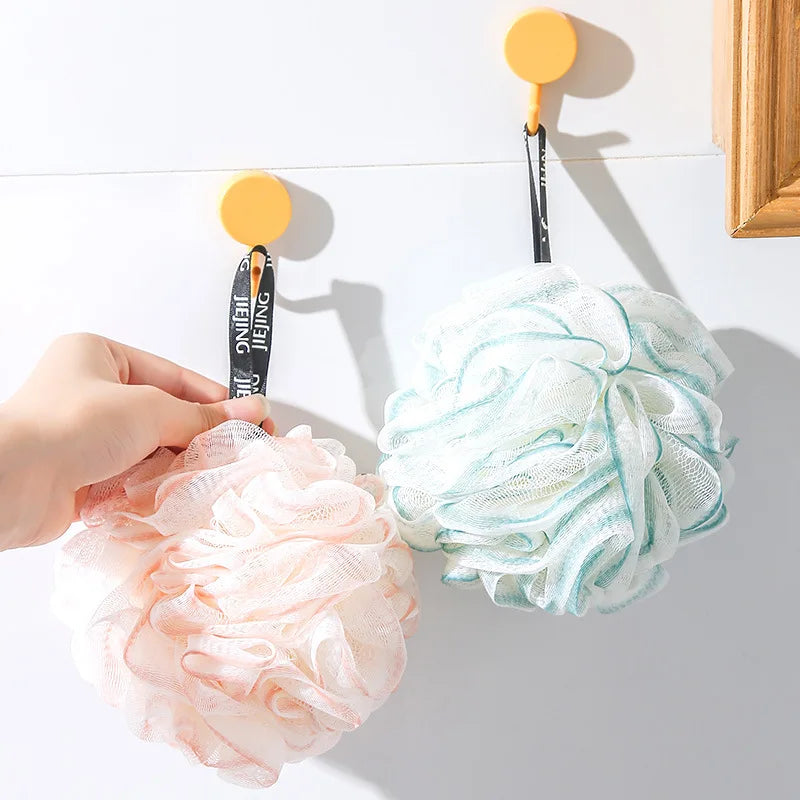 Sfere di spugna da bagno a rete morbida Detergente per il corpo Scrubber esfolianti Sfera da bagno Spazzole per pulizia in nylon Soffio per doccia Fiore da bagno di fascia alta