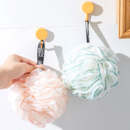Sfere di spugna da bagno a rete morbida Detergente per il corpo Scrubber esfolianti Sfera da bagno Spazzole per pulizia in nylon Soffio per doccia Fiore da bagno di fascia alta