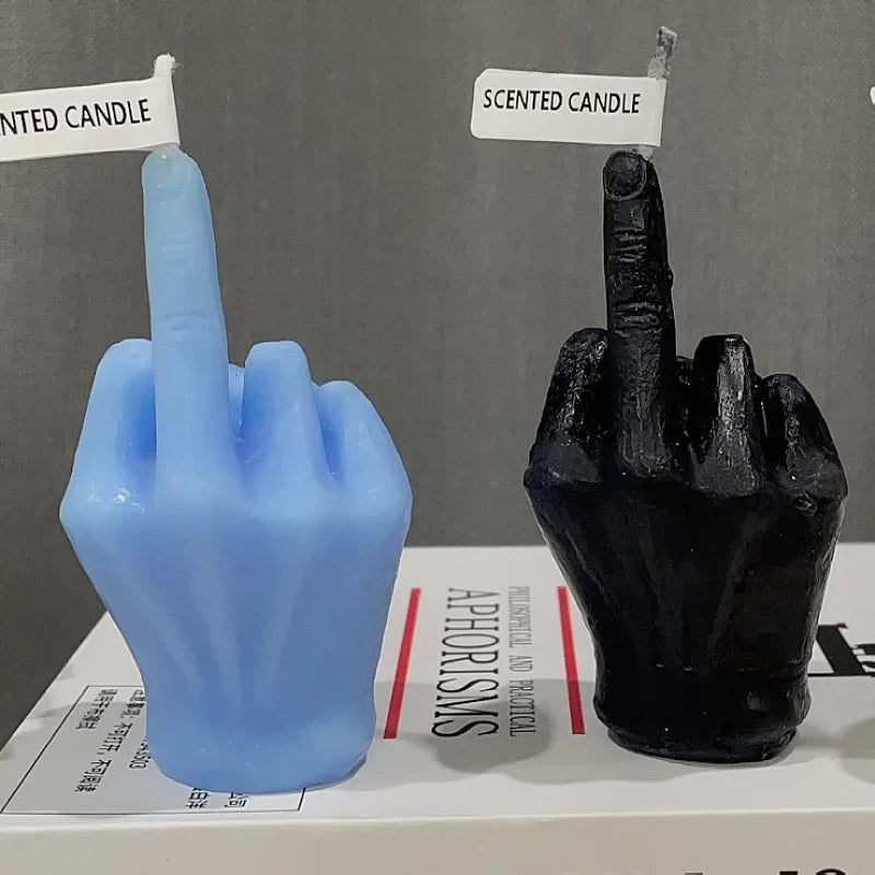 1 pz nuovo modello a forma di dito medio candele profumate divertenti peculici piccoli regali decorazioni per la casa ornamenti candela di compleanno