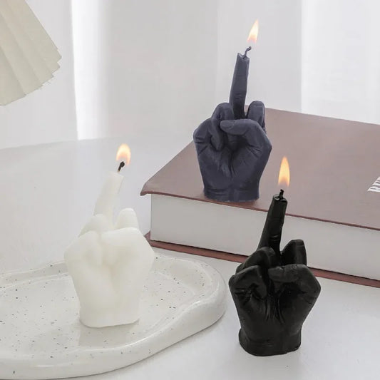 1 pz nuovo modello a forma di dito medio candele profumate divertenti peculici piccoli regali decorazioni per la casa ornamenti candela di compleanno