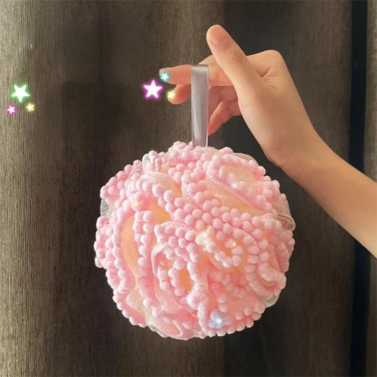 Soft Mesh Bath Sponge Balls spazzola per la pulizia della pelle soffio per doccia detergente per il corpo scrubber esfolianti accessori per il bagno di fiori da bagno
