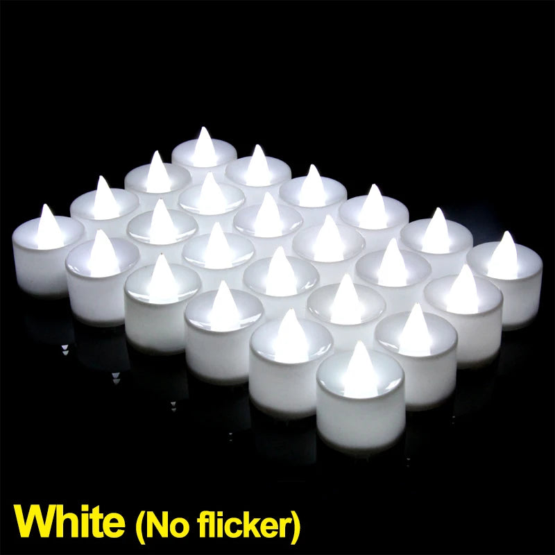 Candela a LED Candela da tè senza fiamma alimentata a batteria Lampada a candela finta Matrimonio Compleanno Festa Decorazione domestica Lampada Candeliere Candele