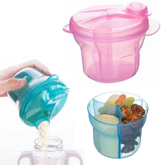 Dispenser portatile per latte in polvere a 3 griglie Contenitore per alimenti senza BPA Scatola per immagazzinaggio di fagioli per neonati per la cura dei bambini Bottiglia da viaggio per bambini