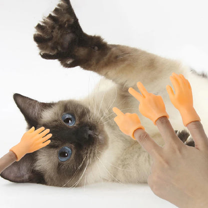 Simulazione in gomma elastica Scherzo da dito Giocattolo Stuzzicare Massaggio per gatti Modello di dito Gesto divertente Giocattolo interattivo per animali domestici di decompressione