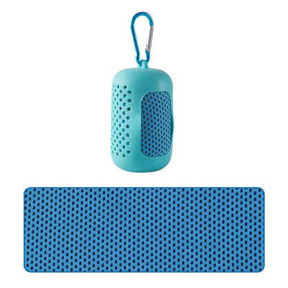 Asciugamano freddo circolare portatile avvolto in silicone Asciugamano rinfrescante Asciugamani in fibra di poliestere ad asciugatura rapida Accessori da spiaggia Sport Fitness