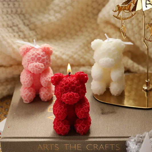 Regalo a mano Creativo Orso rosa Decorazione della casa Fragranza Atmosfera avanzata Regalo di compleanno Candela profumata
