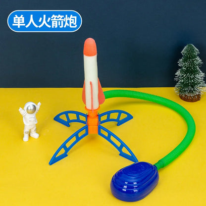Kid Air Rocket Pompa a pedale Lanciatore Aria esterna pressata Stomp Soaring Rocket Giocattoli Gioco per bambini Set Salto Giochi sportivi Giocattolo per bambini