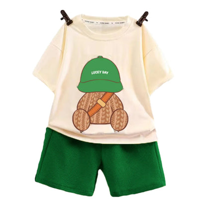 Vestiti per bambini Set casual per bambini estivi Cooler allentato Abito alla moda carino Neonati Top + Pantaloncini Set da due pezzi