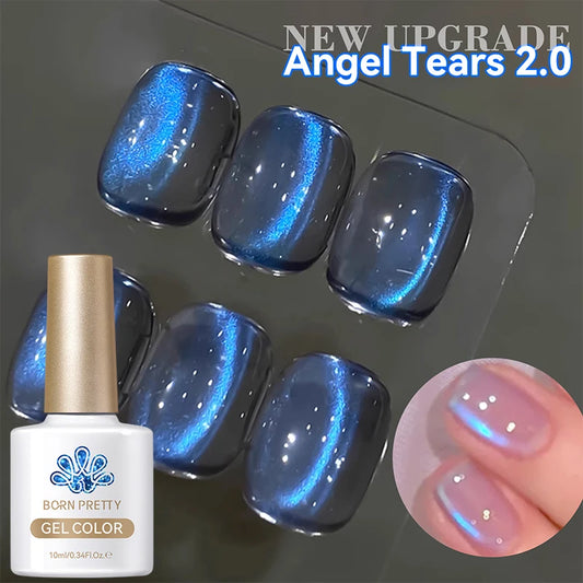 BORN PRETTY 10ml Aurora Blue Tears Cat Gel magnetico Smalto per unghie Angel Tears 2.0 Lucido Vetroso Glitter Olografici Soak Off