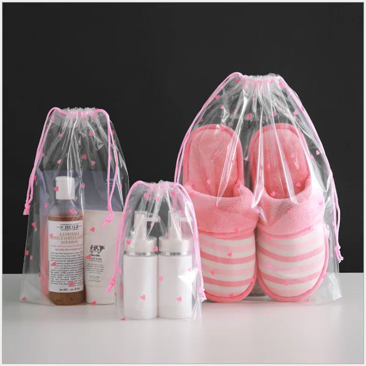 Borsa per cosmetici impermeabile in EVA Borsa da viaggio per donna con coulisse Borsa per trucco per nuoto Borsa per il bagno Borsa per il lavaggio Forniture per la spiaggia al mare