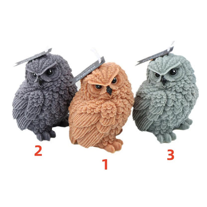 Gufo 3D Candela profumata Pianta Cera di soia Simpatico cartone animato Animale Gufo Fragranza Regalo Decorazione di compleanno per la casa