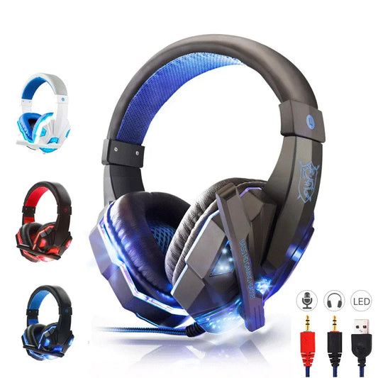 Cuffie da gioco per basso con microfono cuffie Over-Ear cuffie Stereo per Gamer cuffie per videogiochi con cancellazione del rumore con microfono per PC