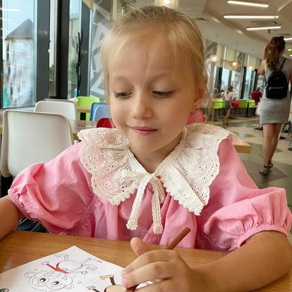 Bavaglino in pizzo Accessori per neonati Colletto in pizzo per bambini coreani Sciarpa con bavaglino per bambini femminile cava carina