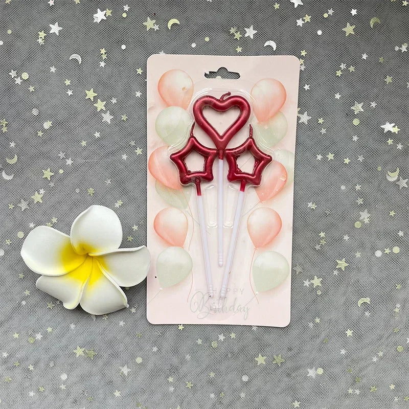 Star Heart Girl Bambini Compleanno Candela scintillante Decorazione torta romantica Nuove candele aromatiche decorative per la casa