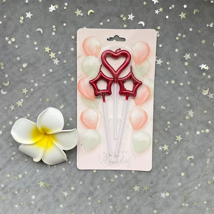 Star Heart Girl Bambini Compleanno Candela scintillante Decorazione torta romantica Nuove candele aromatiche decorative per la casa