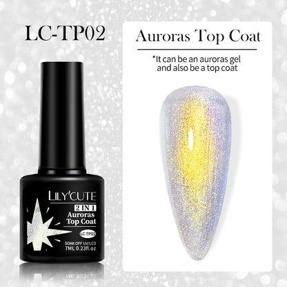 LILYCUTE Smalto per unghie gel glitterato Nero Argento Smalto gel con paillettes super brillanti Soak Off UV LED Gel UV semipermanente per unghie