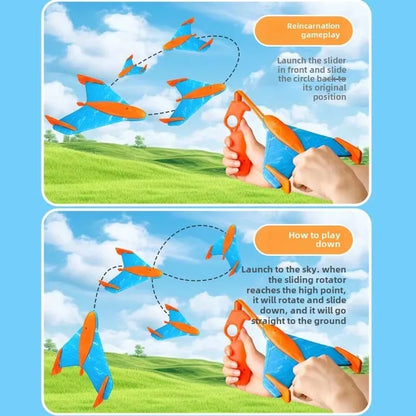 Aeromobile in schiuma Disco volante leggero Giocattolo Catapulta per bambini EVA Boomerang Gioco all'aperto Aliante volante Fionda Aereo in schiuma Giocattoli di sicurezza