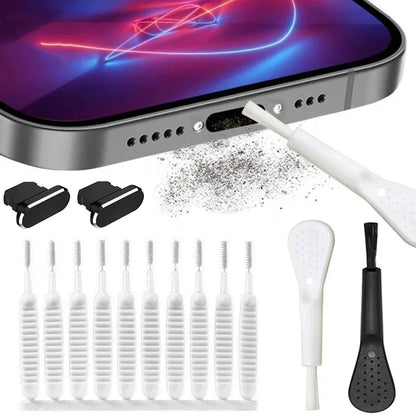 Spina antipolvere per porta di ricarica per telefono cellulare con kit spazzola per pulizia per IPhone 14 13 12 11 Pro Max AirPods iPad per polvere Lightning Port