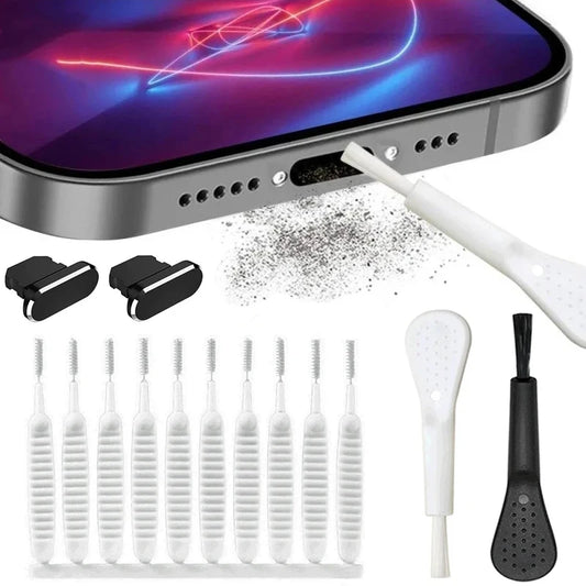 Spina antipolvere per porta di ricarica per telefono cellulare con kit spazzola per pulizia per IPhone 14 13 12 11 Pro Max AirPods iPad per polvere Lightning Port