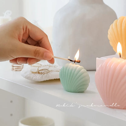 Candele aromatiche profumate a forma di conchiglia Candele di cera di soia naturale Candela per aromaterapia estetica Decorazione della casa Sfondo Puntelli